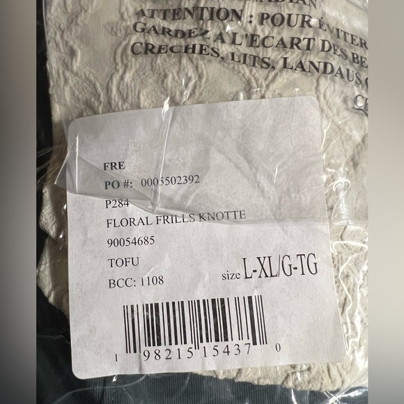 Free People Floral Frills Knotted Bandeau in Tofu Size L/XL NWT - Picture 8 of 8